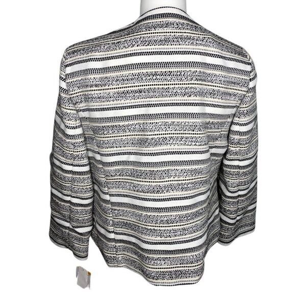 Kasper Blazer Jacket XL Petite Black White Open - Picture 3 of 8